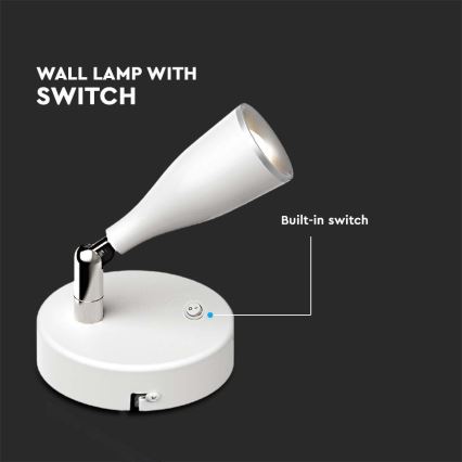 Світлодіодний настінний точковий світильник LED/4,5W/230V 3000K білий
