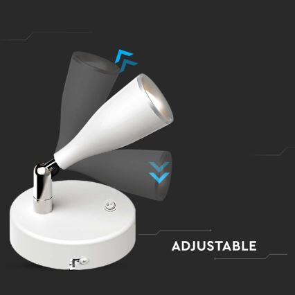 Світлодіодний настінний точковий світильник LED/4,5W/230V 3000K білий