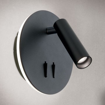Світлодіодний настінний точковий світильник LENNY LED/6W/230V + LED/3W чорний