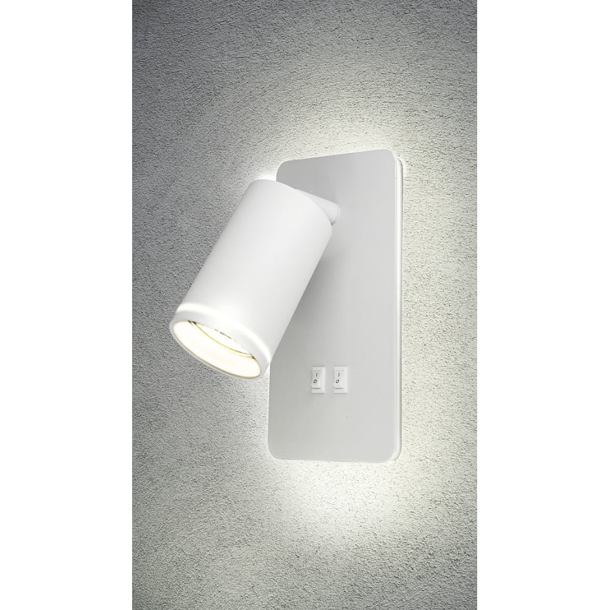 Світлодіодний настінний точковий світильник PARIS 1xGU10/10W/230V + LED/6W/230V білий