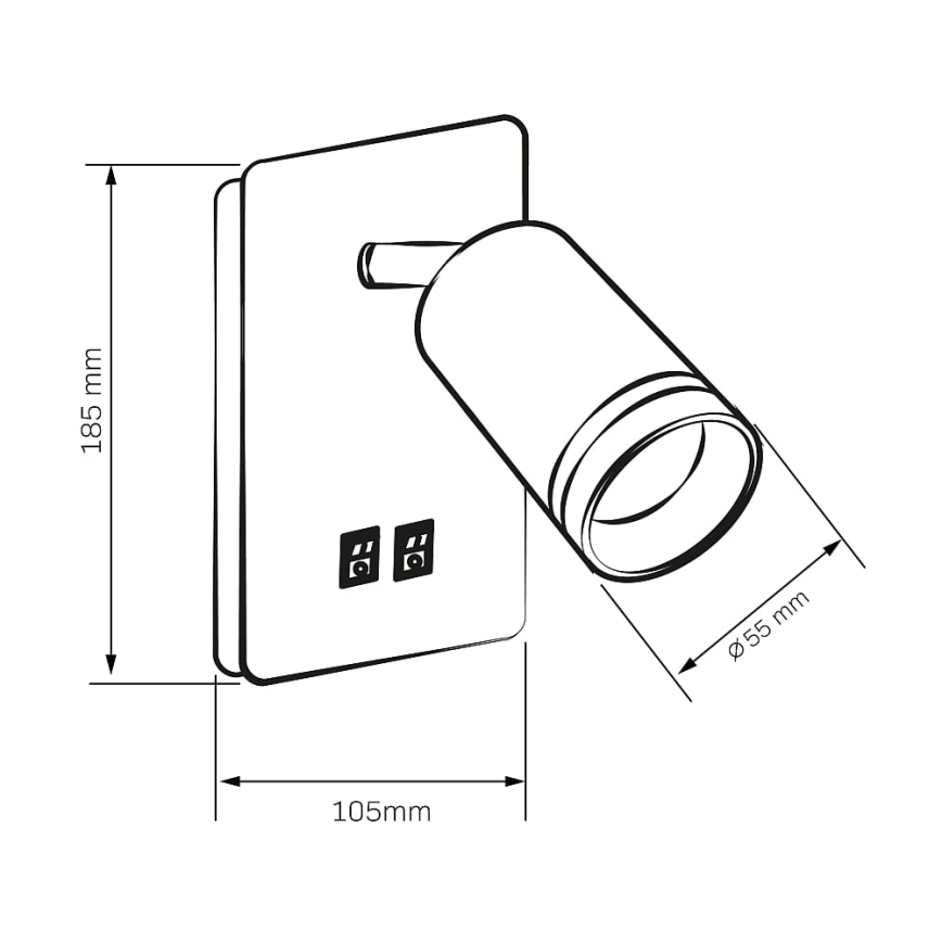 Світлодіодний настінний точковий світильник PARIS 1xGU10/10W/230V + LED/6W/230V білий