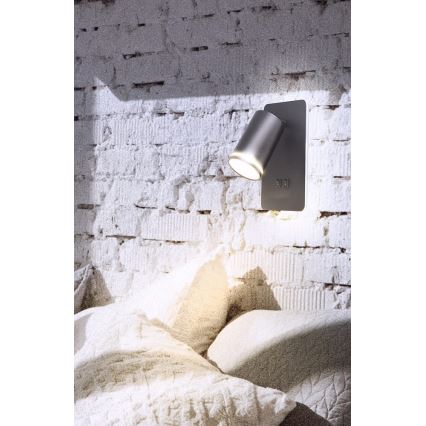 Світлодіодний настінний точковий світильник PARIS 1xGU10/10W/230V + LED/6W/230V чорний