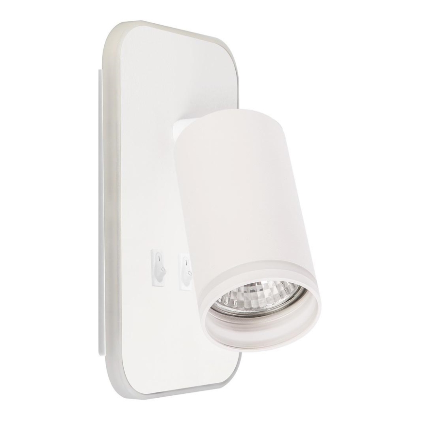 Світлодіодний настінний точковий світильник PIPE 1xGU10/10W/230V + LED/6W білий