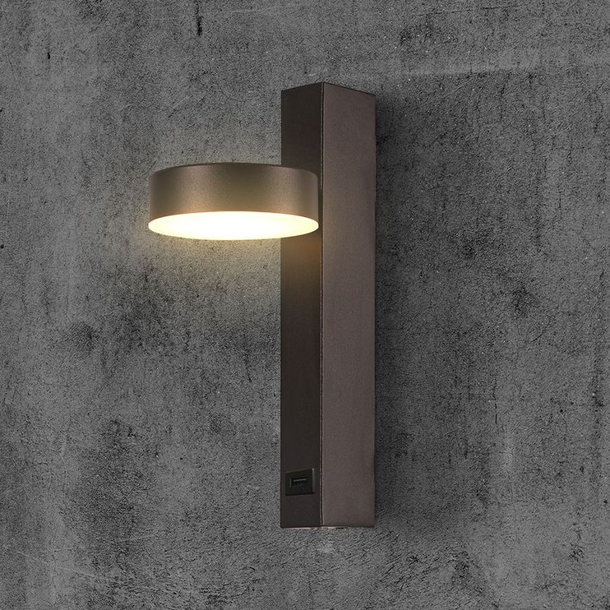 Світлодіодний настінний точковий світильник з USB-портом LED/8W/230V 3000K
