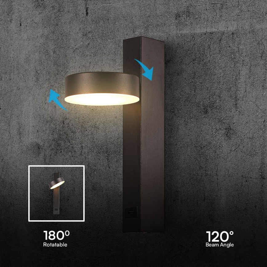 Світлодіодний настінний точковий світильник з USB-портом LED/8W/230V 3000K