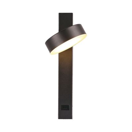 Світлодіодний настінний точковий світильник з USB-портом LED/8W/230V 3000K