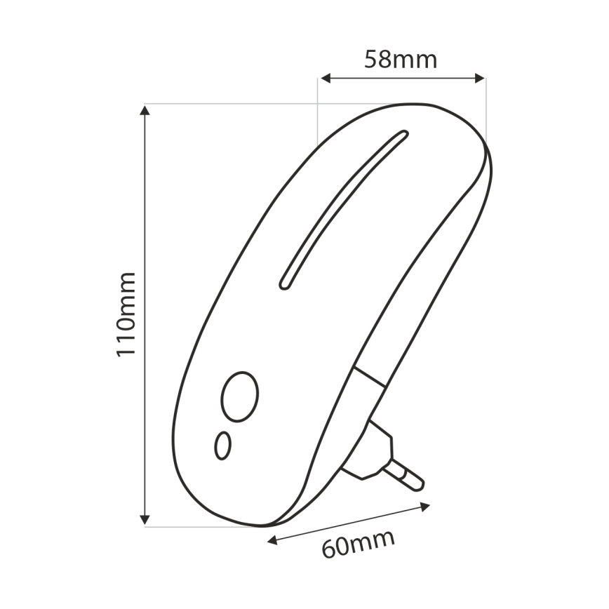 Світлодіодний нічник з сенсором LED/1W/230V білий