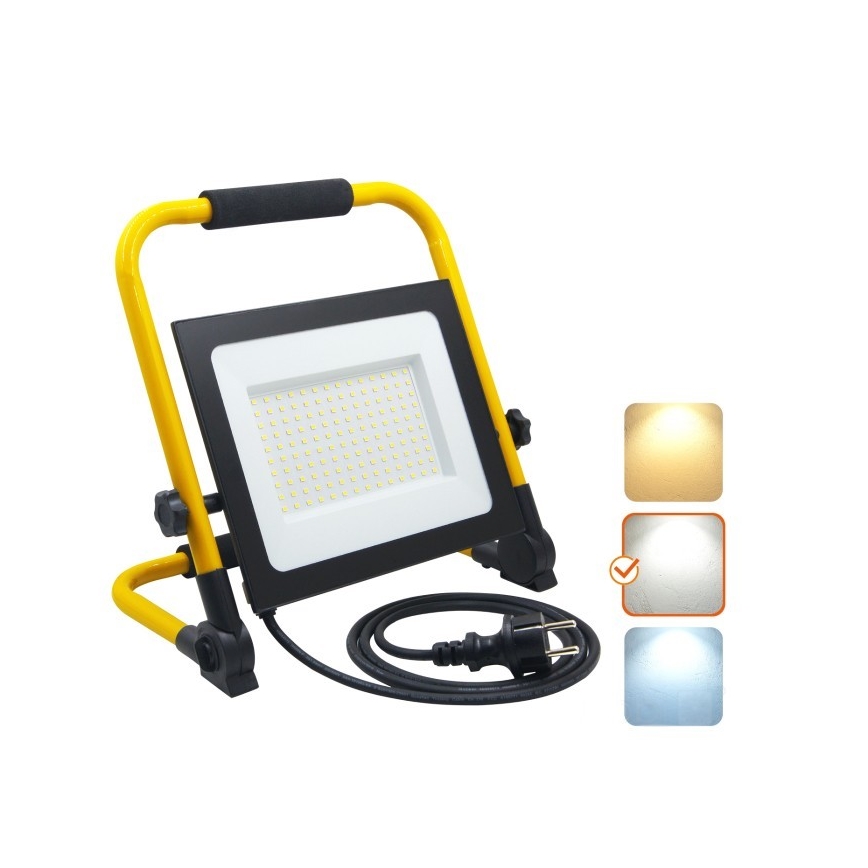 Світлодіодний переносний прожектор TIGRA LED/100W/4000K IP54 чорний/жовтий