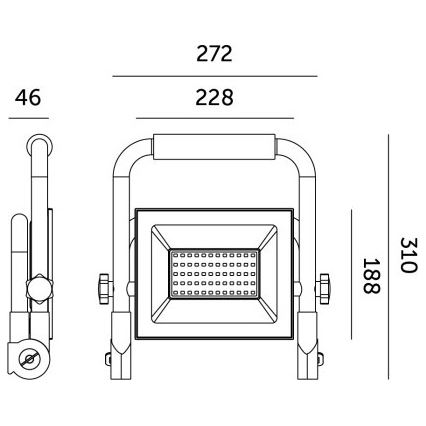Світлодіодний переносний прожектор TIGRA LED/100W/4000K IP54 чорний/жовтий