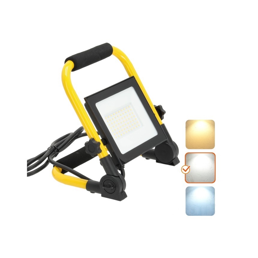 Світлодіодний переносний прожектор TIGRA LED/50W/4000K IP54 чорний/жовтий
