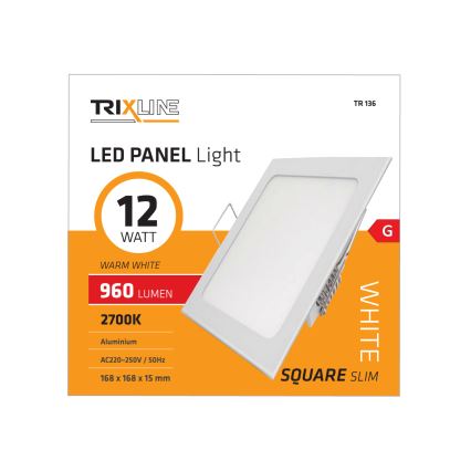 Світлодіодний підвісний стельовий світильник SQUARE LED/12W/230V 2700K