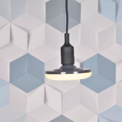 Світлодіодний підвісний світильник KIKI 1xE27/10W/230V чорний