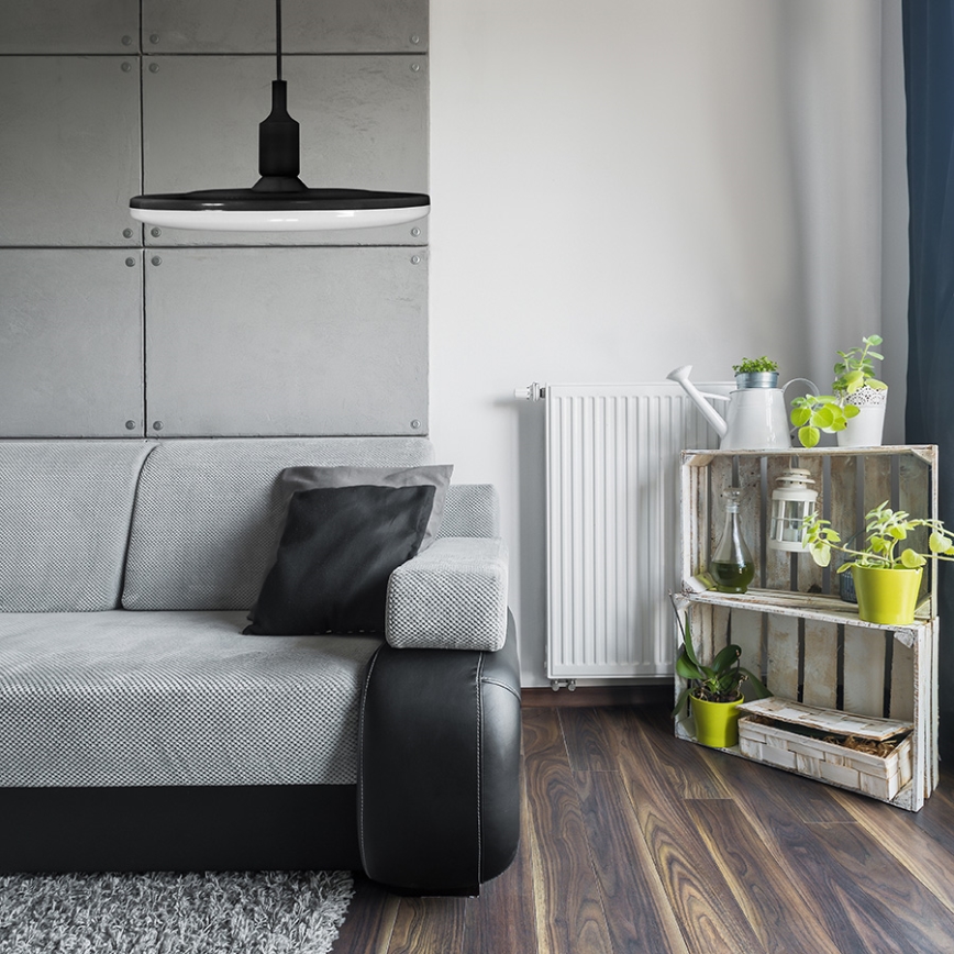 Світлодіодний підвісний світильник KIKI 1xE27/15W/230V чорний