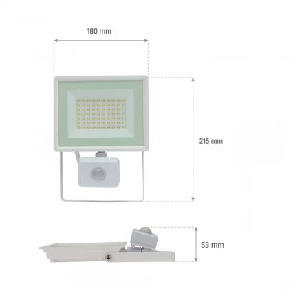 Світлодіодний прожектор із датчиком руху NOCTIS LUX 3 LED/50W/230V 4000K IP44 білий