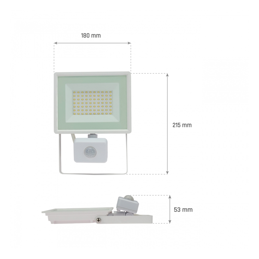 Світлодіодний прожектор із датчиком руху NOCTIS LUX 3 LED/50W/230V 4000K IP44 білий