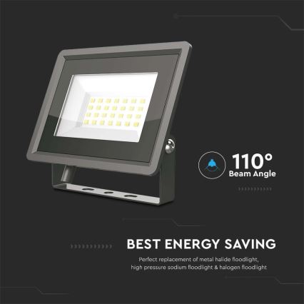 Світлодіодний прожектор LED/20W/230V 6500K IP65 чорний