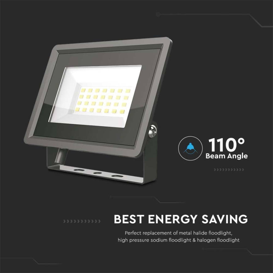 Світлодіодний прожектор LED/20W/230V 6500K IP65 чорний