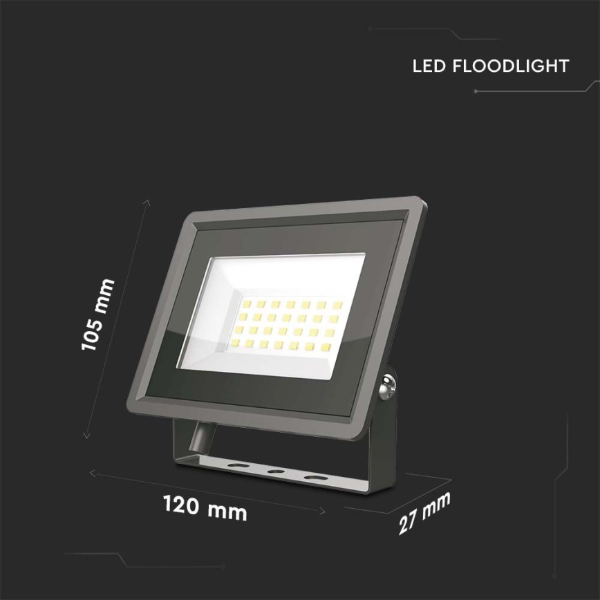 Світлодіодний прожектор LED/20W/230V 6500K IP65 чорний
