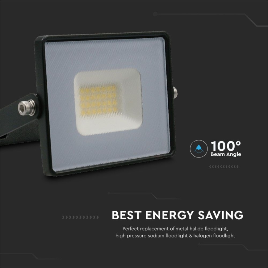 Світлодіодний прожектор LED/20W/230V 6500K IP65 чорний