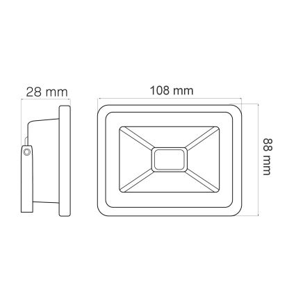 Світлодіодний прожектор LED/20W/230V IP65