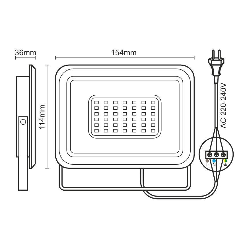 Світлодіодний прожектор LED/30W/230V 4000K IP65