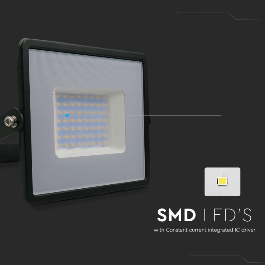 Світлодіодний прожектор LED/50W/230V 6500K IP65 чорний