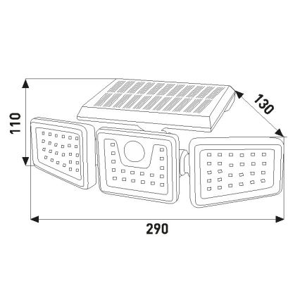 Світлодіодний прожектор на сонячній батареї з датчиком LED/14W IP54