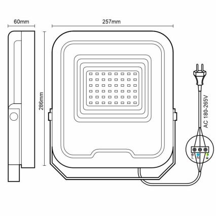 Світлодіодний прожектор PROFI LED/100W/180-265V 5000K IP65