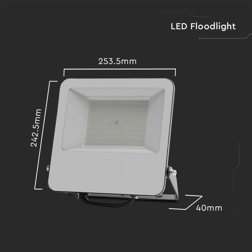 Світлодіодний прожектор SAMSUNG CHIP LED/100W/230V 4000K IP65 чорний