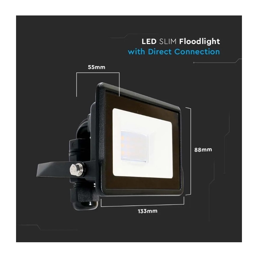 Світлодіодний прожектор SAMSUNG CHIP LED/10W/230V IP65 6500K чорний