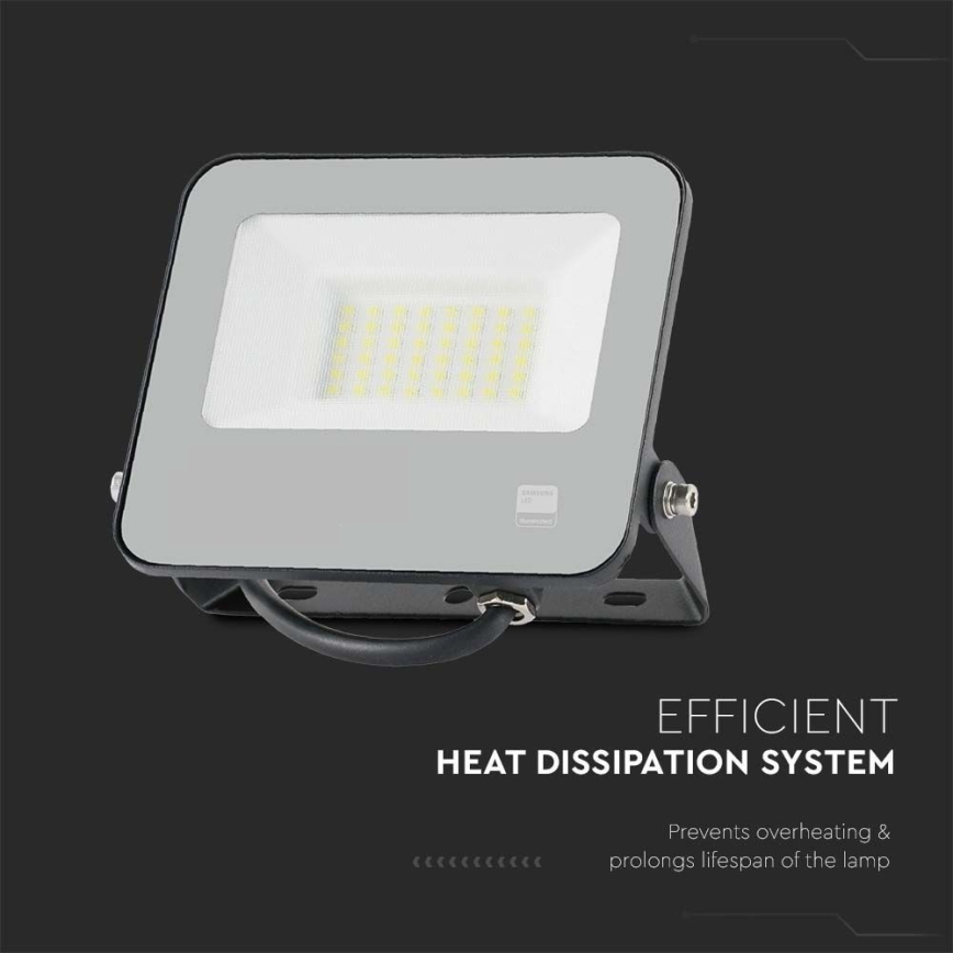 Світлодіодний прожектор SAMSUNG CHIP LED/30W/230V 4000K IP65 чорний