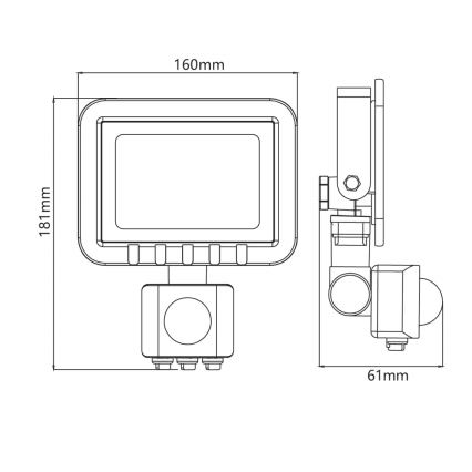 Світлодіодний прожектор з датчиком LED/30W/230V IP65