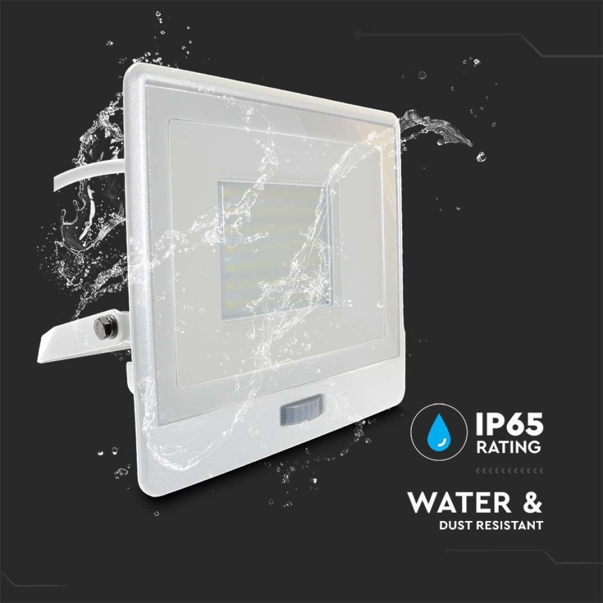 Світлодіодний прожектор з датчиком LED/50W/230V 4000K IP65 білий