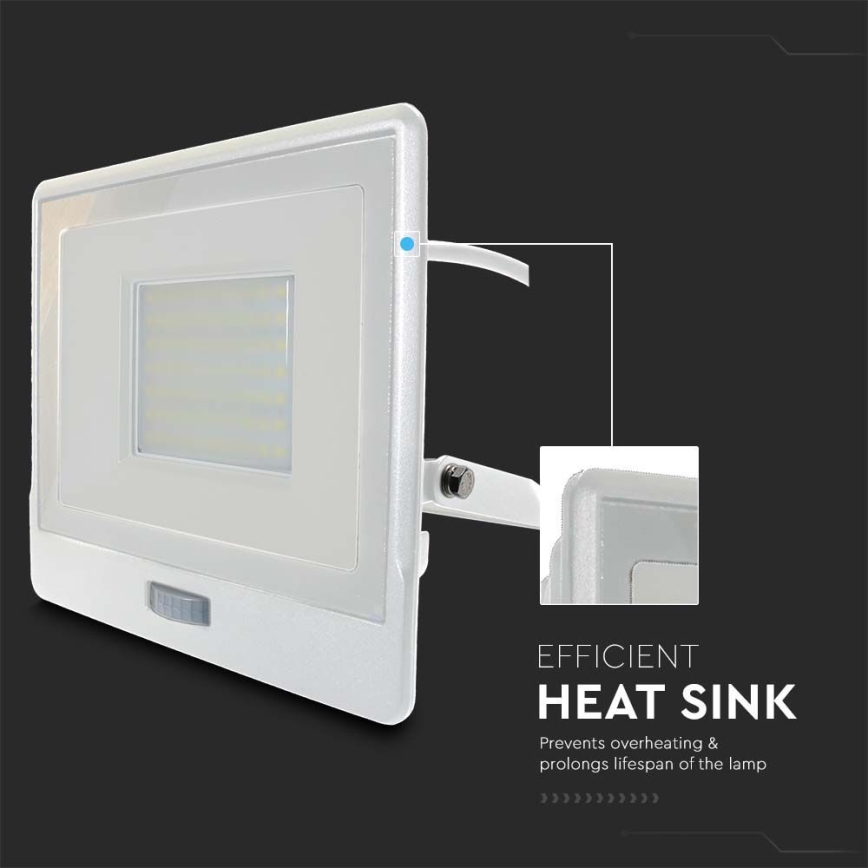 Світлодіодний прожектор з датчиком LED/50W/230V 4000K IP65 білий