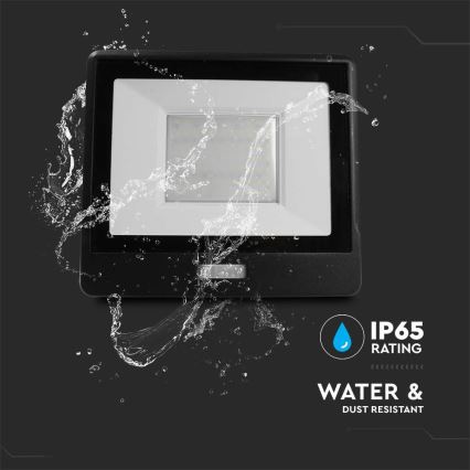 Світлодіодний прожектор з датчиком LED/50W/230V 4000K IP65 чорний