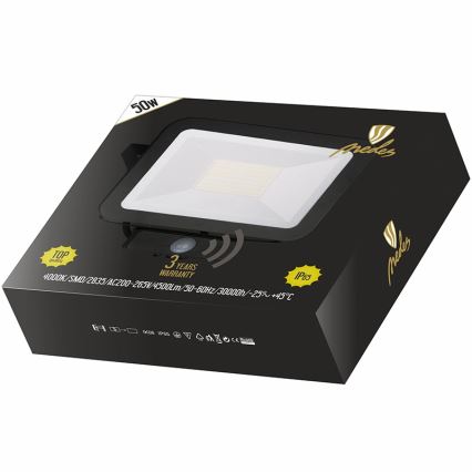 Світлодіодний прожектор з датчиком LED/50W/230V IP65