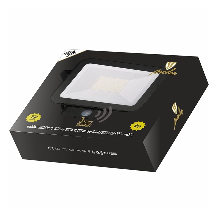 Світлодіодний прожектор з датчиком LED/50W/230V IP65