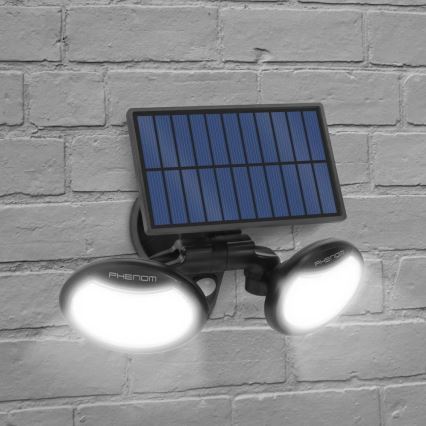Світлодіодний прожектор з датчиком на сонячній батареї 2xLED/4W/5V IP65 2000 mAh