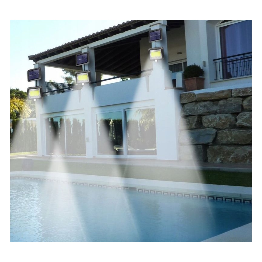 Світлодіодний прожектор з датчиком на сонячній батареї INTEGRA LED/3W/3,7V 1200 mAh IP44 + пульт дистанційного керування