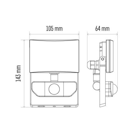 Світлодіодний прожектор з датчиком LED/10,5W/230V IP54