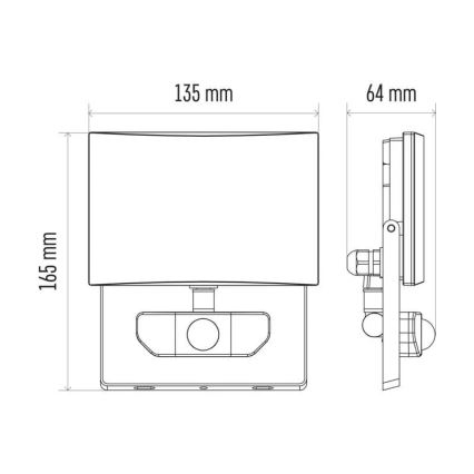 Світлодіодний прожектор з датчиком LED/20W/230V IP54