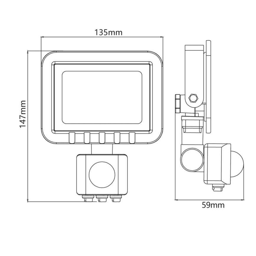 Світлодіодний прожектор з датчиком LED/20W/230V IP65