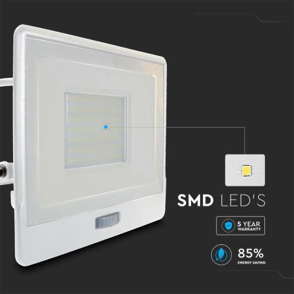 Світлодіодний прожектор з датчиком LED/50W/230V 4000K IP65 білий