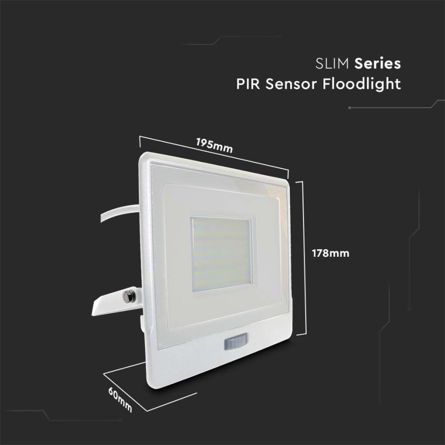 Світлодіодний прожектор з датчиком LED/50W/230V 4000K IP65 білий