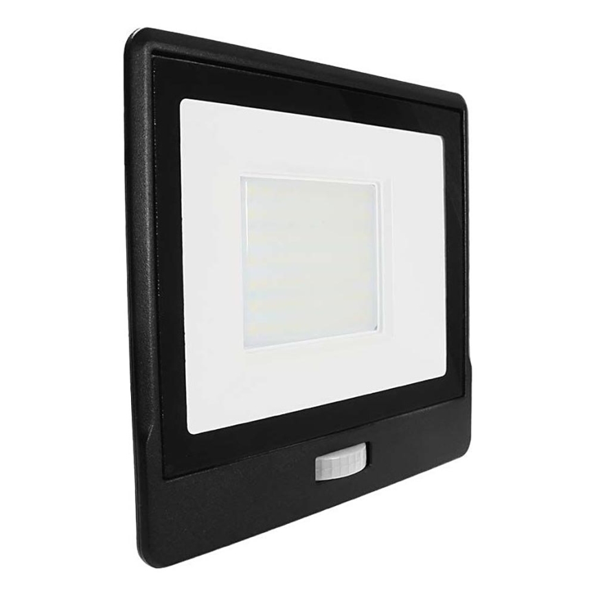 Світлодіодний прожектор з датчиком LED/50W/230V 6500K IP65 чорний