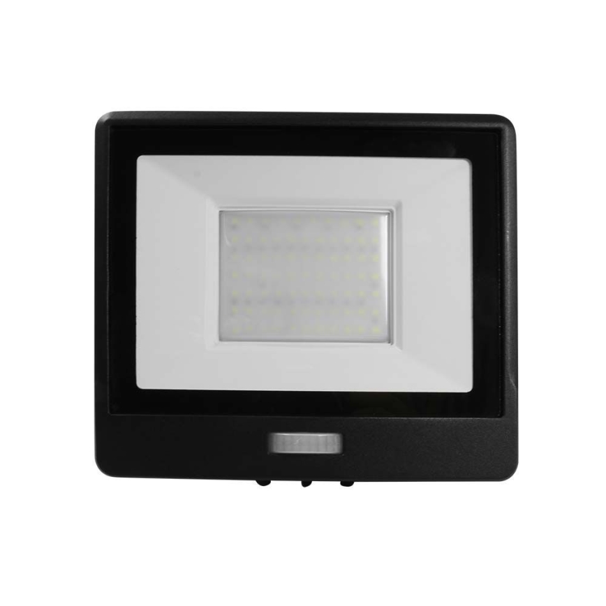 Світлодіодний прожектор з датчиком LED/50W/230V 6500K IP65 чорний
