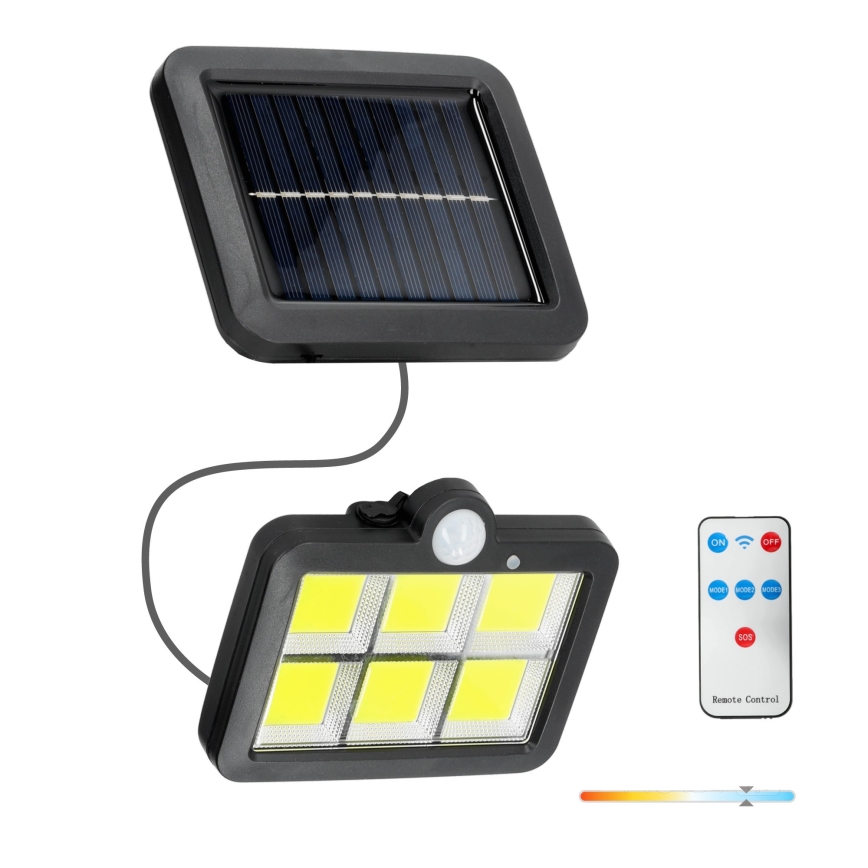Світлодіодний прожектор з датчиком на сонячній батареї LED/1,5W/3,7V 6000K IP44 1200 mAh