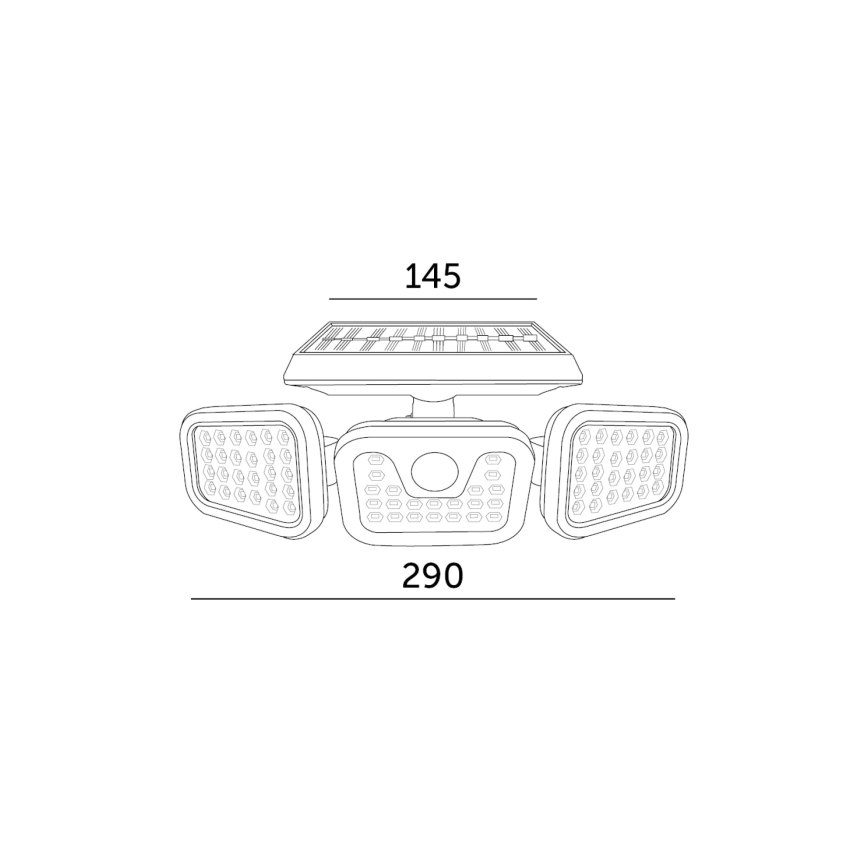 Світлодіодний прожектор з датчиком на сонячній батареї LED/1,5W/3,7V 6000K IP44 2400 mAh