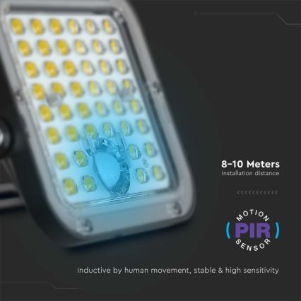 Світлодіодний прожектор з датчиком на сонячній батареї LED/30W/6,4V 4000K + пульт дистанційного керування