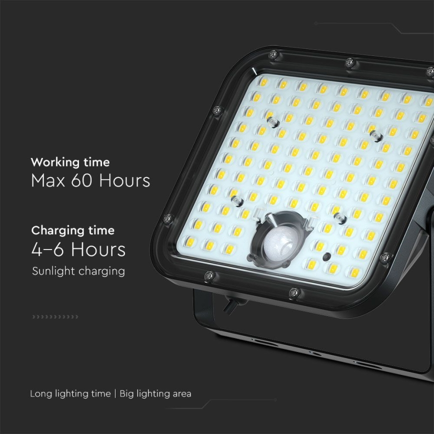 Світлодіодний прожектор з датчиком на сонячній батареї LED/30W/6,4V 4000K + пульт дистанційного керування